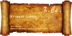 Kruppa Cseke névjegykártya